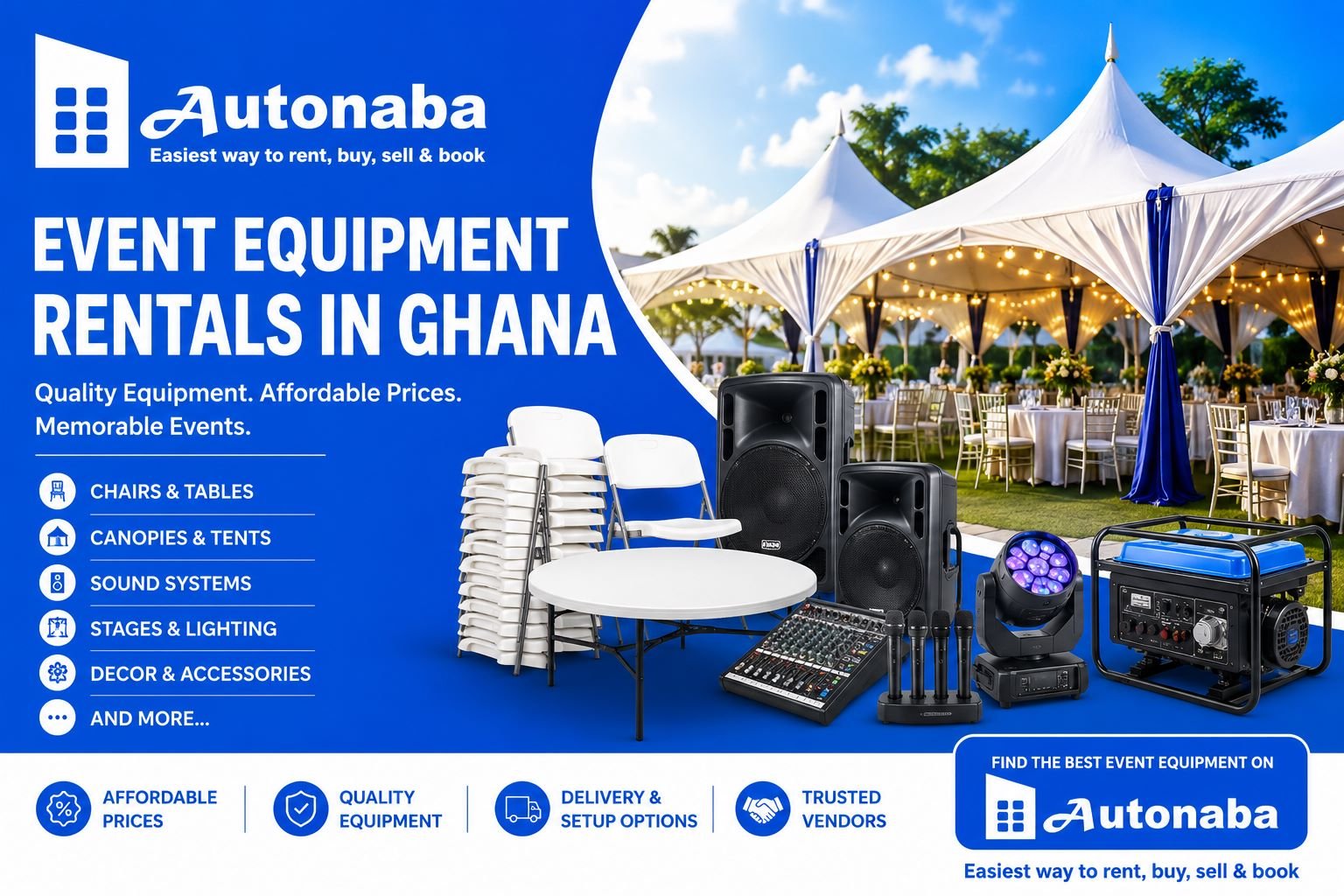 event equipment rentals in ghana