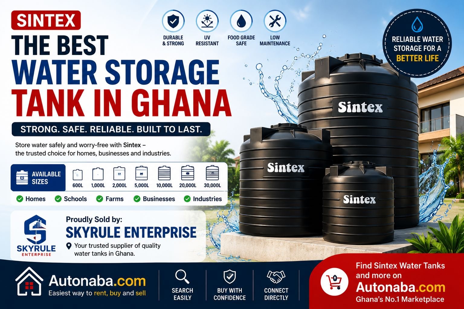 sintex is the best water tank for safe storage