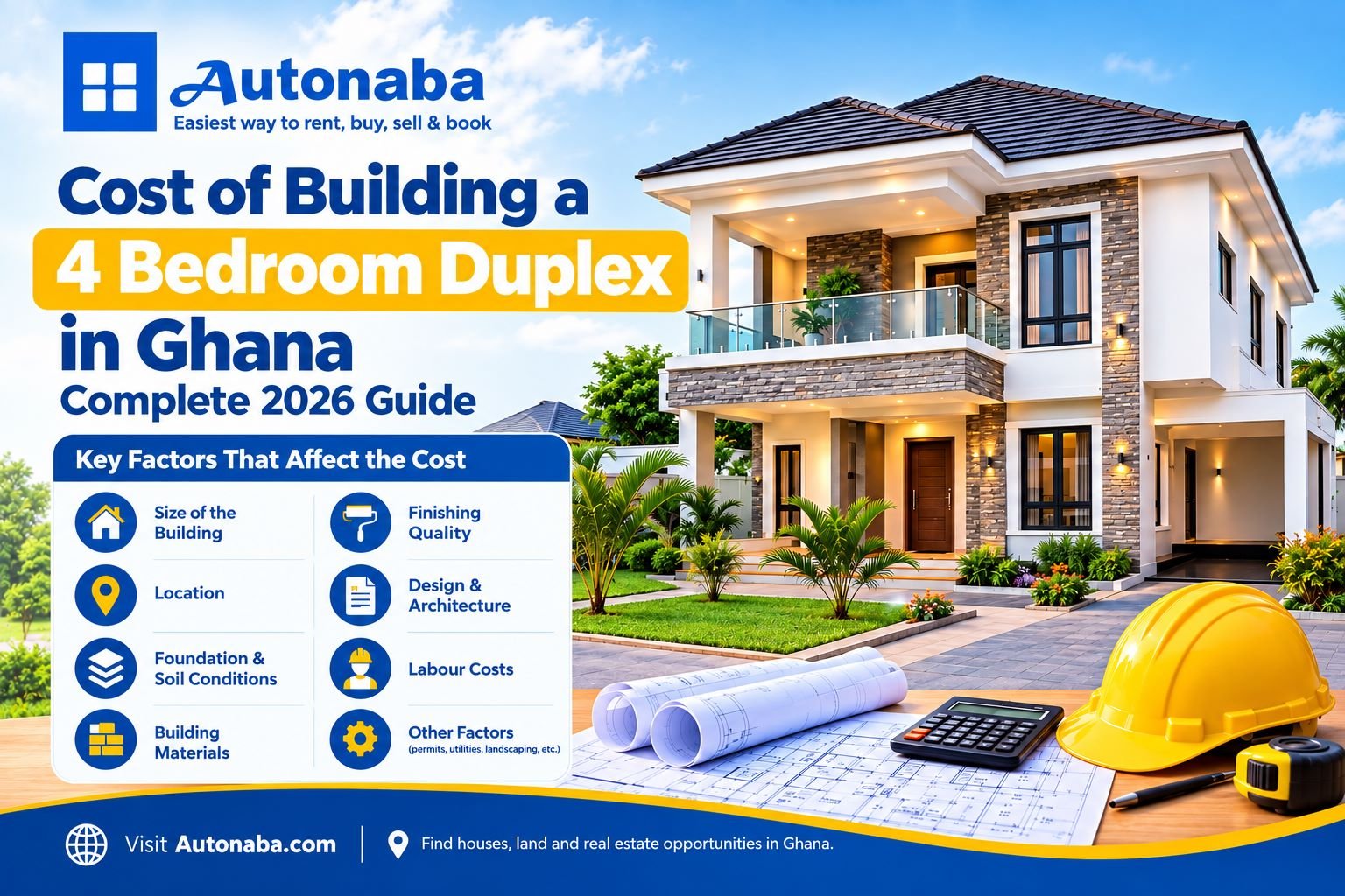 cost of building a 4 bedroom duplex in ghana